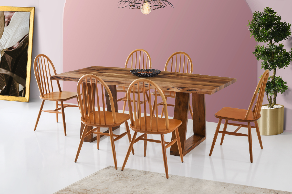 Doğal Ahşap Masa 80*80 görseli