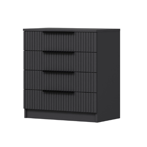 Kale Plus Şifonyer 4 Çekmece Antrasit Mebran Çizgili görseli